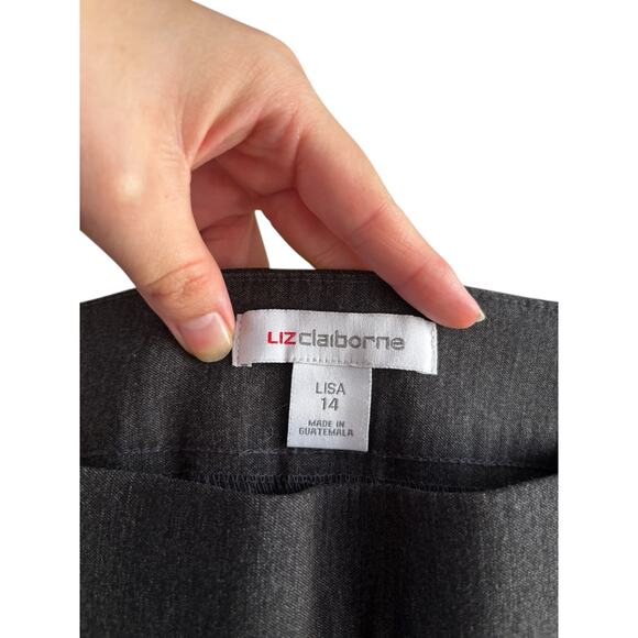 Liz Claiborne Slacks Womens Size 14 Dark Gray Stretch Straight Leg Pockets Pants - Picture 7 of 8